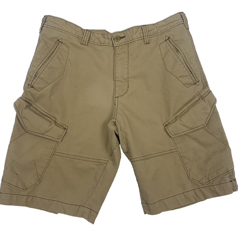 Woolrich Cargo Shorts Mens 32 Khaki Cotton Multi Pocket Outdoor Workwear